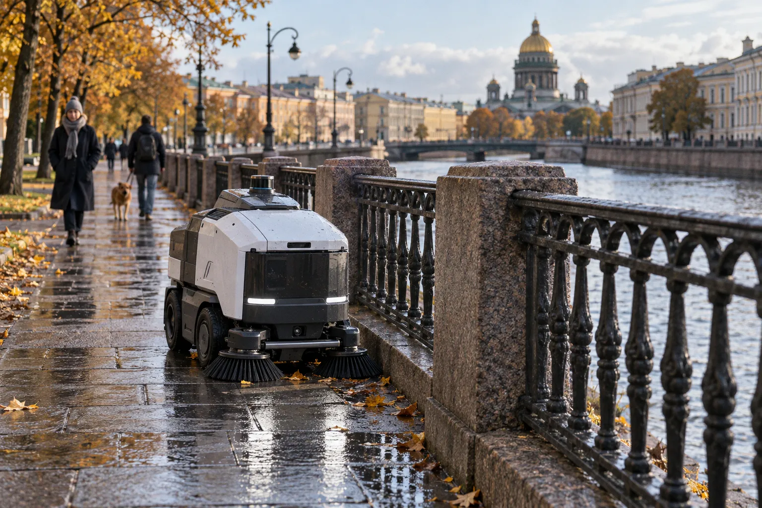 В Петербурге начали тестировать беспилотного робота для уборки городских улиц